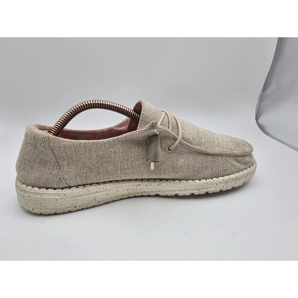 Hey Dude Wendy Funk Chambray White Abstract Women's Shoes Size 7